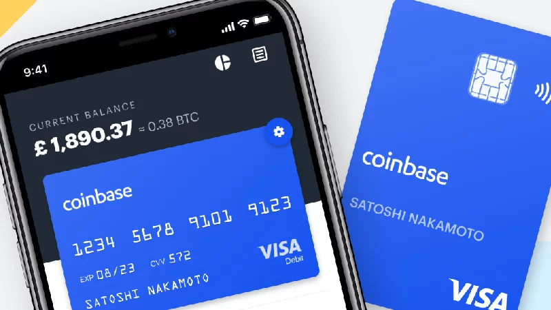 Coinbase betéti kártya.
