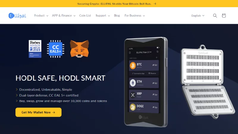 Ellipal névtelen kriptotárca KYC nélkül.

