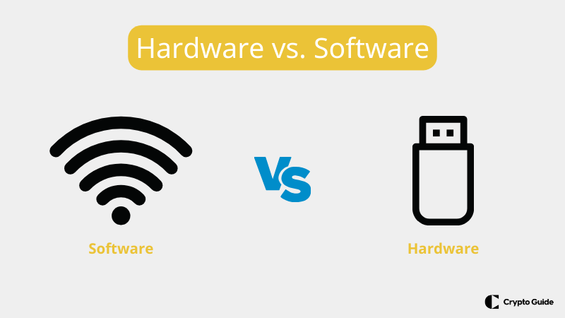 Hardveres pénztárcák vs. szoftveres pénztárcák összehasonlítása.