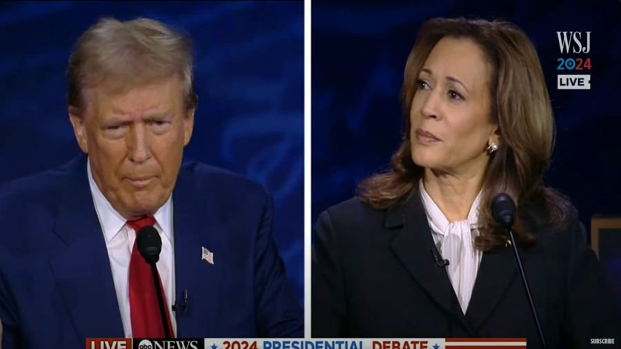 Trump és Harris a 2024-es elnökjelölti vita során