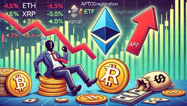 Crypto piaci küzdelmek: ETH, XRP 5%-ot esik, APT 10%-ot emelkedik az ETF hírekre